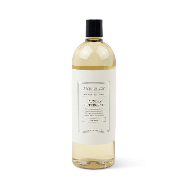 Bottle of Archipelago laundry detergent on a white background
