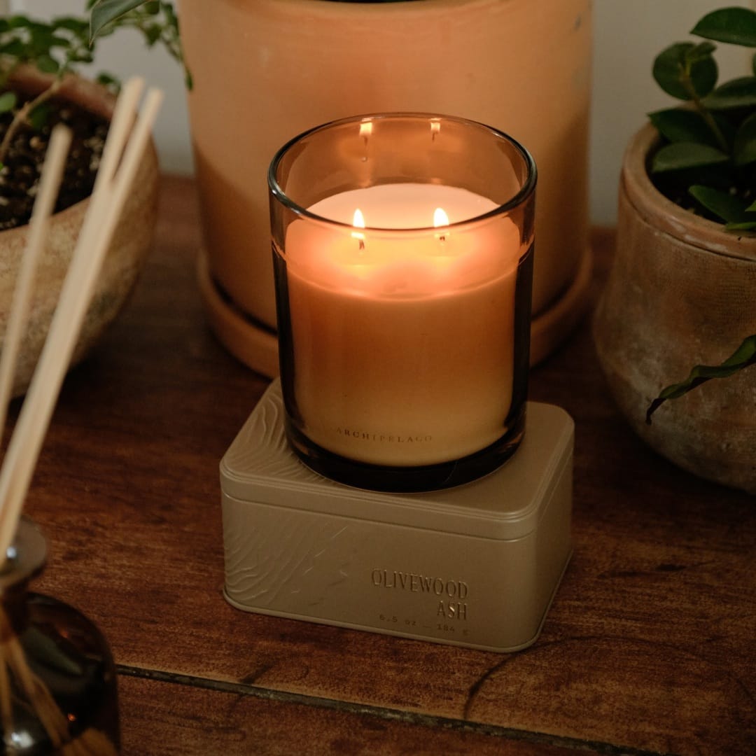Olivewood Ash Boxed Candle - 10 oz Archipelago Botanicals - image 2