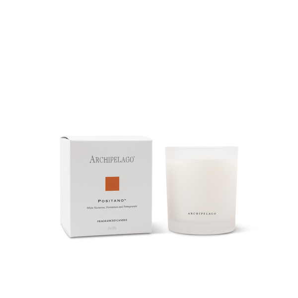 Archipelago Positano Petite Candle and packaging on a white background.
