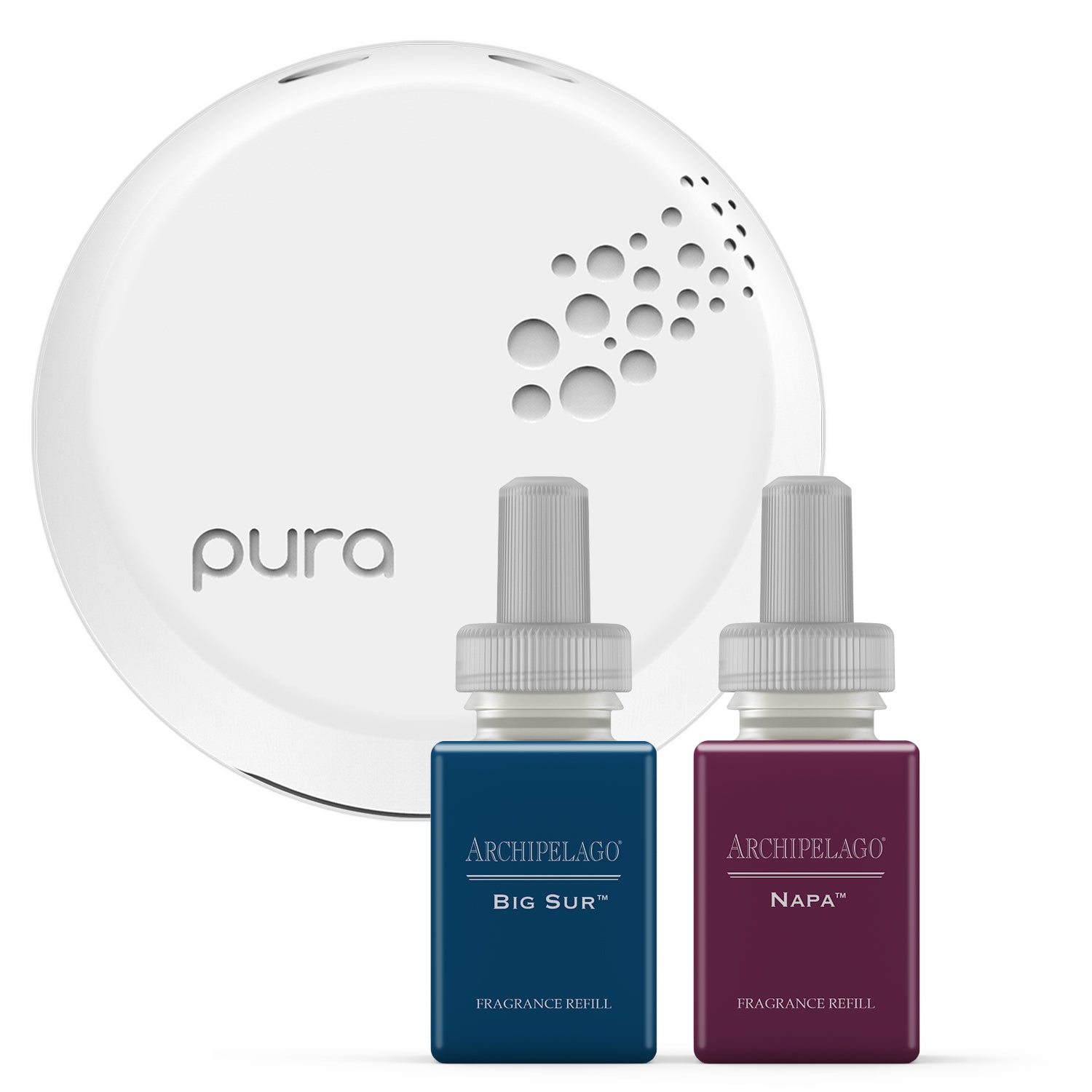 Pura Smart Home Fragrance Diffuser with Sea and Dune and Feu de Bois Fragrance